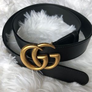 Gucci GG black leather belt